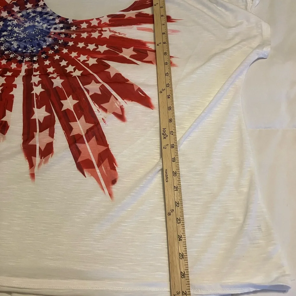 CJ Banks Women’s 2X Patriotic Tops Bundle (4) Star Flag Americana Plus Size - Picture 6 of 16